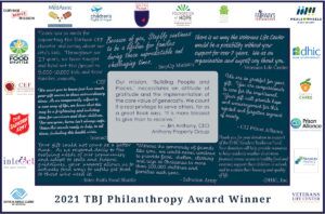 APG Advisors TBJ philanthropy award winner