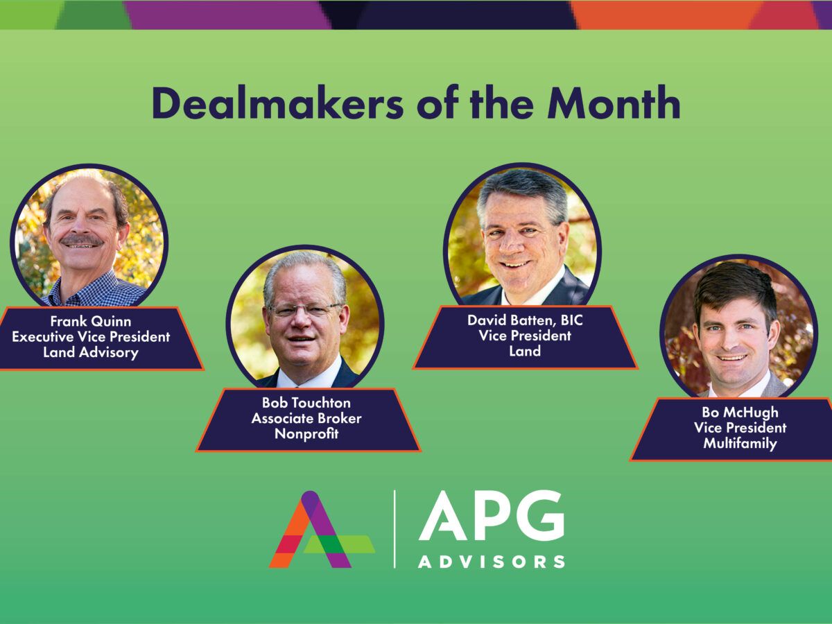 APG Dealmakers of the month commercial real estate north carolina